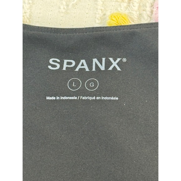 SPANX Black Jersey Bodice Square‎ Neck Midi Dress Comfort Fit Size L - Picture 7 of 13